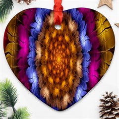 Fractal Flower Heart Ornament (two Sides) by Sparkle