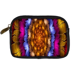 Fractal Flower Digital Camera Leather Case by Sparkle