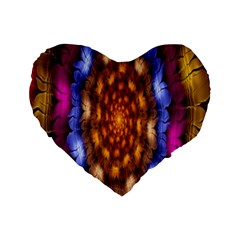 Fractal Flower Standard 16  Premium Heart Shape Cushions by Sparkle