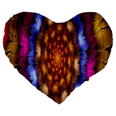 Fractal Flower Large 19  Premium Heart Shape Cushions by Sparkle