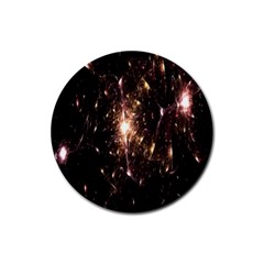 Glowing Sparks Rubber Coaster (round)  by Sparkle