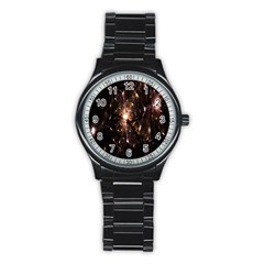 Glowing Sparks Stainless Steel Round Watch by Sparkle