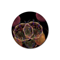 Fractal Geometry Rubber Round Coaster (4 Pack)  by Sparkle