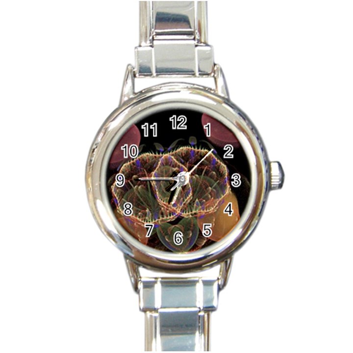 Fractal Geometry Round Italian Charm Watch