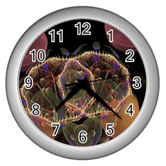 Fractal Geometry Wall Clock (silver) by Sparkle