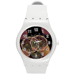 Fractal Geometry Round Plastic Sport Watch (m) by Sparkle