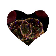 Fractal Geometry Standard 16  Premium Heart Shape Cushions by Sparkle