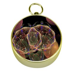 Fractal Geometry Gold Compasses by Sparkle