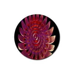 Chakra Flower Rubber Round Coaster (4 Pack)  by Sparkle