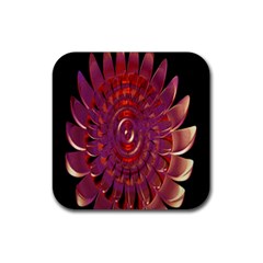 Chakra Flower Rubber Coaster (square)  by Sparkle