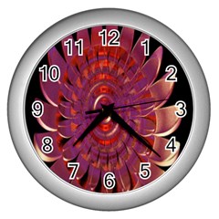 Chakra Flower Wall Clock (silver) by Sparkle