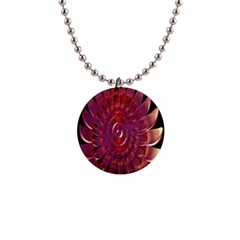 Chakra Flower 1  Button Necklace by Sparkle