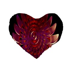 Chakra Flower Standard 16  Premium Heart Shape Cushions by Sparkle