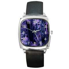 Fractal Web Square Metal Watch by Sparkle