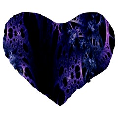 Fractal Web Large 19  Premium Heart Shape Cushions by Sparkle