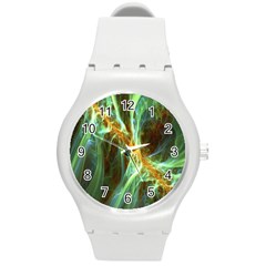 Abstract Illusion Round Plastic Sport Watch (m) by Sparkle