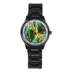 Abstract Illusion Stainless Steel Round Watch by Sparkle