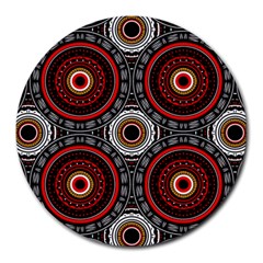 Tribal Aztec Mandala Art Round Mousepads by tmsartbazaar