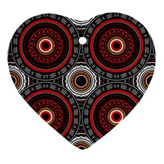 Tribal Aztec Mandala Art Ornament (heart) by tmsartbazaar