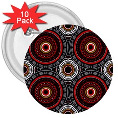 Tribal Aztec Mandala Art 3  Buttons (10 Pack)  by tmsartbazaar