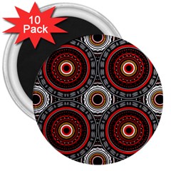 Tribal Aztec Mandala Art 3  Magnets (10 Pack)  by tmsartbazaar