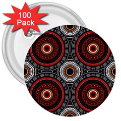 Tribal Aztec Mandala Art 3  Buttons (100 pack) 