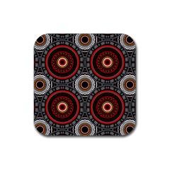 Tribal Aztec Mandala Art Rubber Coaster (Square) 