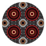 Tribal Aztec Mandala Art Magnet 5  (Round) Front