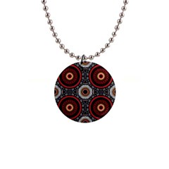 Tribal Aztec Mandala Art 1  Button Necklace by tmsartbazaar