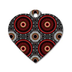 Tribal Aztec Mandala Art Dog Tag Heart (Two Sides)