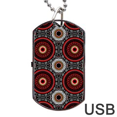 Tribal Aztec Mandala Art Dog Tag Usb Flash (one Side)