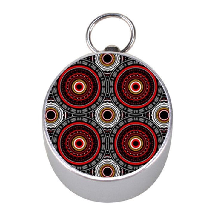 Tribal Aztec Mandala Art Mini Silver Compasses