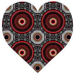 Tribal Aztec Mandala Art Wooden Puzzle Heart by tmsartbazaar