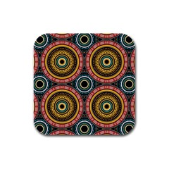 Aztec Multicolor Mandala Rubber Square Coaster (4 Pack)  by tmsartbazaar