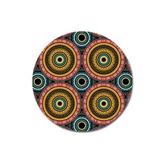 Aztec Multicolor Mandala Magnet 3  (round) by tmsartbazaar