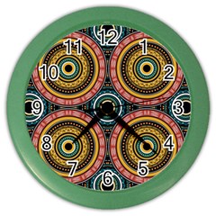 Aztec Multicolor Mandala Color Wall Clock by tmsartbazaar