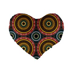 Aztec Multicolor Mandala Standard 16  Premium Heart Shape Cushions by tmsartbazaar