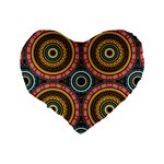 Aztec Multicolor Mandala Standard 16  Premium Heart Shape Cushions Back