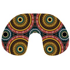 Aztec Multicolor Mandala Travel Neck Pillow by tmsartbazaar