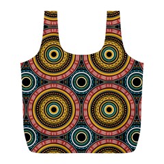 Aztec Multicolor Mandala Full Print Recycle Bag (l) by tmsartbazaar