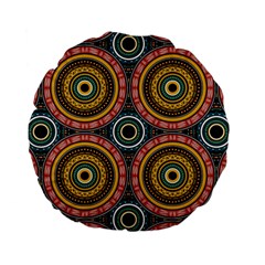 Aztec Multicolor Mandala Standard 15  Premium Flano Round Cushions by tmsartbazaar