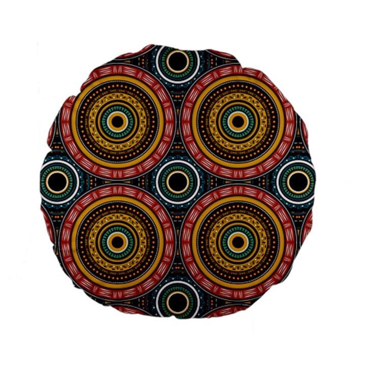 Aztec Multicolor Mandala Standard 15  Premium Flano Round Cushions