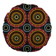 Aztec Multicolor Mandala Large 18  Premium Flano Round Cushions by tmsartbazaar