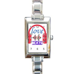 Coolbreez Love  Rectangle Italian Charm Watch by Skirfan