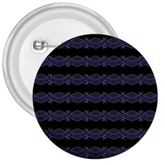 Dark Ornate Nouveau Striped Print 3  Buttons by dflcprintsclothing