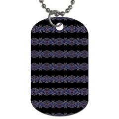 Dark Ornate Nouveau Striped Print Dog Tag (two Sides) by dflcprintsclothing