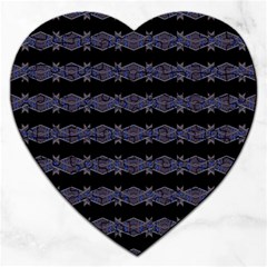 Dark Ornate Nouveau Striped Print Jigsaw Puzzle (heart) by dflcprintsclothing