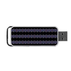 Dark Ornate Nouveau Striped Print Portable Usb Flash (two Sides)