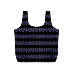 Dark Ornate Nouveau Striped Print Full Print Recycle Bag (s) by dflcprintsclothing