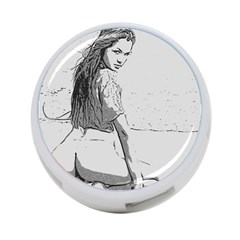 Beauty At The Beach, Sexy Girl Illustration, Black And White 4-port Usb Hub (two Sides) by Casemiro